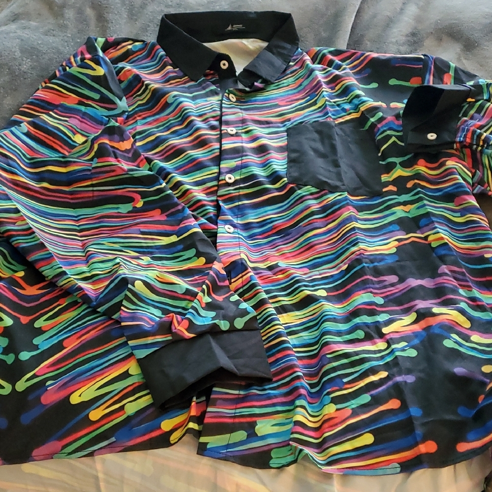 Colorful Striped Button-Up Shirt